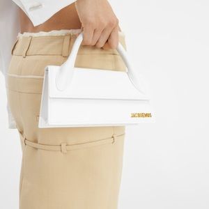 Jacquemus Le Chiquito Long Leather Handbag in White